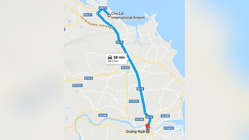 Từ sân bay Chu Lai đến cảng Sa Kỳ 